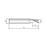 ALU-POWER 1 Flute 30°Helix End Mill (E5E47)