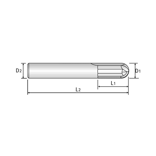 4G MILL 2 Flute 0°Helix Helix Ball End Mill (SEME58)