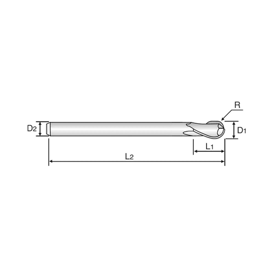 4G MILL 2 Flute 30°Helix Ball End Mill (SEMD98)