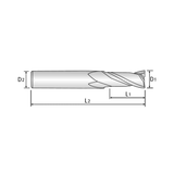 4G MILL 2 Flute 30°Helix End Mill (SEME69)