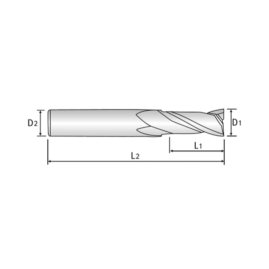 4G MILL 2 Flute 30°Helix End Mill (SEME69)