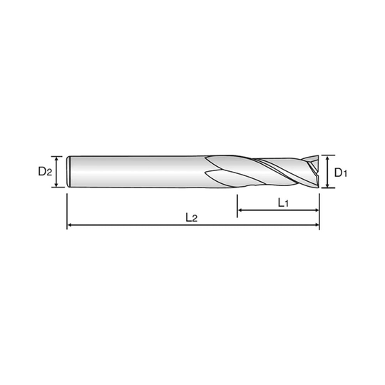 4G MILL 2 Flute 30°Helix Long End Mill (SEME70)