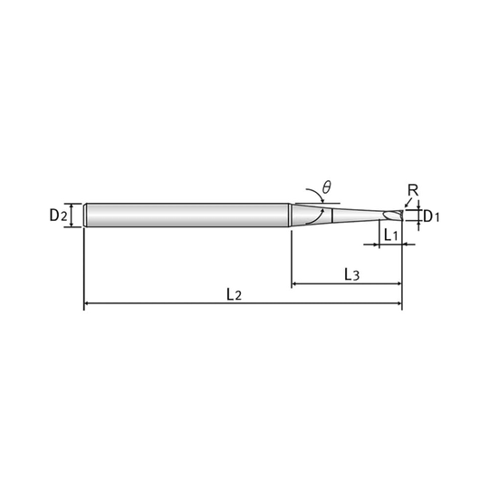 4G MILL 2 Flute 30°Helix Taper Neck Corner Radius End Mill (SEME62)