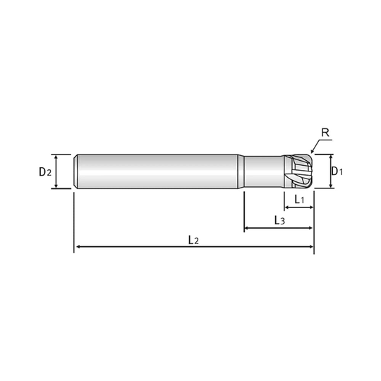 4G MILL 4 Flute 10°Helix Corner Radius End Mill (SEME66)