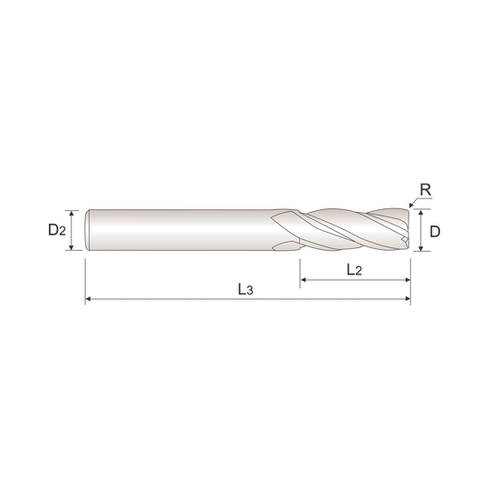 4G MILL 4 Flute Multiple Helix Corner Radius End Mill (SEME01)
