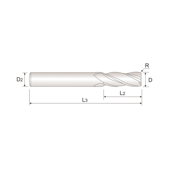 4G MILL 4 Flute Multiple Helix Corner Radius End Mill (SEME01)