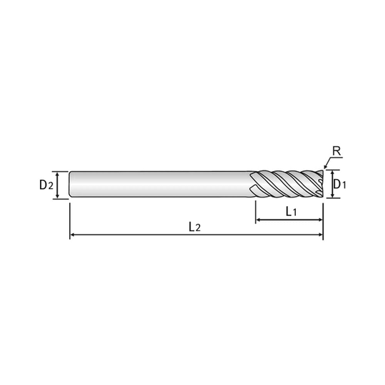 4G MILL 6 Flute 45°Helix Corner Radius End Mill (SEME68)
