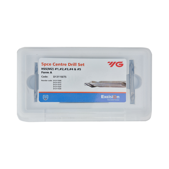 (D1311) HSS(M2) Center Drill Form A 5 Piece Set