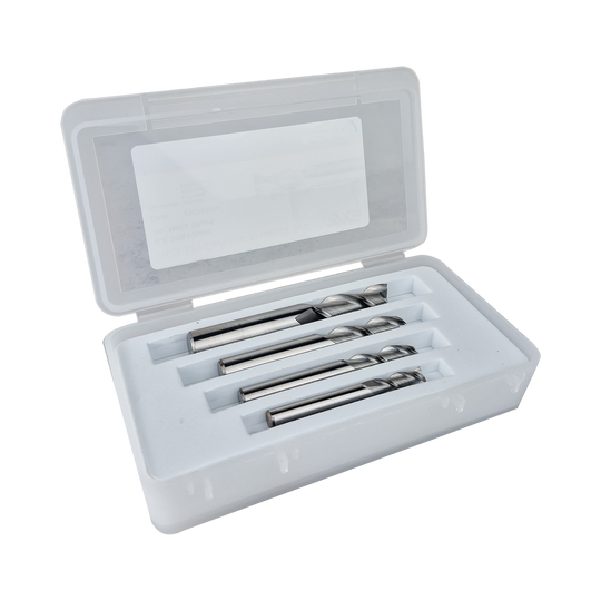 K-2 Carbide 2 Flute 45° Helix Short (E5C70) 4 Piece Set