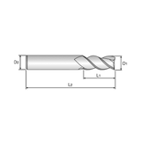 ALU-POWER 3 Flute 45°Helix Long End Mill (E5E49)