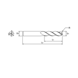 ALU-POWER HPC 3 Flute 37°Helix Corner Radius with Neck End Mill (E5H25)