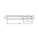 TANK-POWER 4 Flute 30°Helix Short End Mill (E9938)