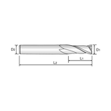 TANK-POWER 2 Flute 30°Helix Long End Mill (E9A29)