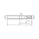 TANK-POWER Multi Flute 30°Helix Roughing End Mill (E9E43)