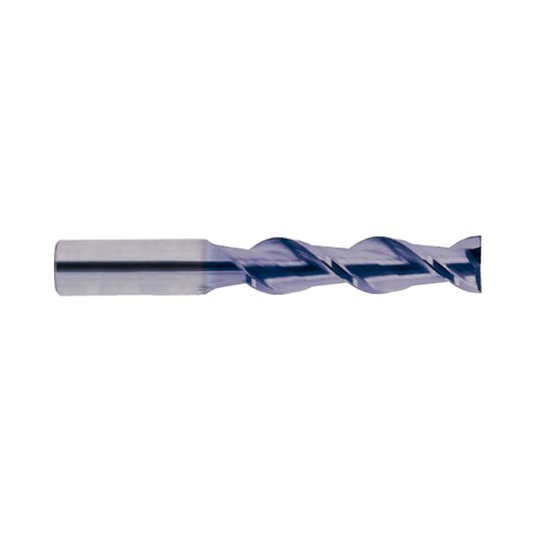 CARBIDE, 2 FLUTE 45° HELIX LONG LENGTH - TiCN Coated (EG522)