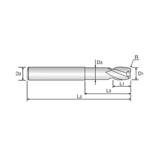 ALU-POWER 2 Flute 30°Helix Corner Radius End Mill (EG909)