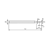 D-POWER 2 Flute 30°Helix Miniature Ball End mill With Neck (EI997)