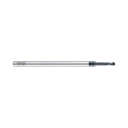 D-POWER 2 Flute 30°Helix Miniature Ball End Mill With Neck (EIB93)