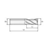 ALU-POWER 3 Flute 42°Helix Long Roughing (Aluminum) End Mill (EP925)