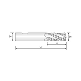 TANK-POWER Multi Flute 30°Helix Short Roughing (Coarse) End Mill (EPA33)