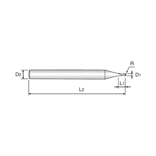 X5070 2 Flute 30°Helix Corner Radius End Mill (G8A50)