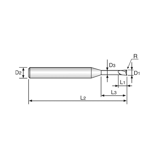 X5070 2 Flute 30°Helix Corner Radius End Mill (G8A52)