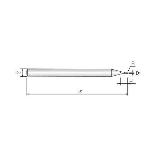 X5070 2 Flute 30°Helix Rib Corner Radius End Mill (G8A53)