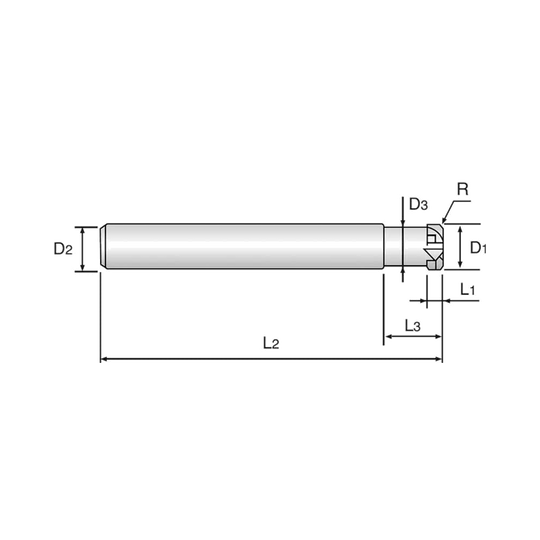 HIGH FEED 4 Flute 0°Helix Corner Radius End Mill (G8B54)