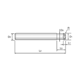 HIGH FEED 4 Flute 0°Helix Corner Radius End Mill (G8B54)