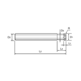 HIGH FEED 4 Flute 0°Helix Stub Corner Radius Mill (G8B59)