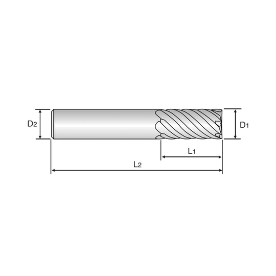 X5070 Multi Flute 45°Helix Long End Mill (G8D63)