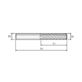 X5070 Multi Flute 45°Helix Ex-Long End Mill (G8D64)