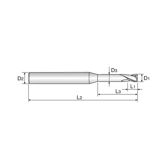 K-2 CARBIDE 2 Flute 30°Helix Rib End mill (G9B80)