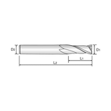 K-2 CARBIDE 2 Flute 30°Helix Long Corner Radius End mill (G9B82)