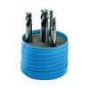 K-2 CARBIDE 4 Flute Multiple Helix Short End Mill (G9H73) 4 Piece Set