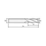 TANK-POWER 2 Flute 30°Helix Long End Mill (GAA29)