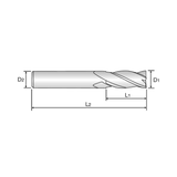 TANK-POWER 4 Flute 30°Helix Long End Mill (GAA31)