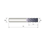 TitaNox-Power 5 Flute Multiple Helix Short End Mill (GMG24)