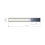 TitaNox-Power 5 Flute Multiple Helix Long End Mill (GMG26)