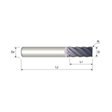TitaNox-Power 5 Flute Multiple Helix Short Corner Radius End Mill (GMG28)