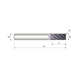TitaNox-Power 5 Flute Multiple Helix Long Corner Radius End Mill (GMG31)