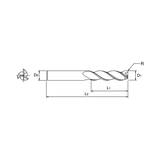 ALU-POWER HPC 3 Flute 37°Helix Corner Radius End Mill (JAH24)