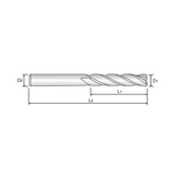 4G MILL 4 Flute 30°Helix Long End Mill (SEME72)