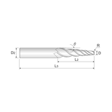 4G MILL 4 Flute 30°Helix Taper Corner Radius End Mill (SEME82)
