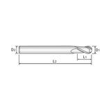 CRX S 2 Flute 30°Helix Ball End Mill (SGED28)