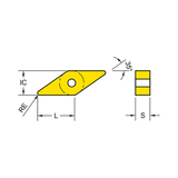 VNMG-UG Medium Machining (Stable) Turning Insert (35° Negative)