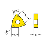 WNMG-UG Medium Machining (Stable) Turning Insert (80° Trigonal Negative)