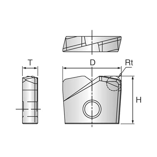 i-Xmill High Feed Insert for General Purpose End Mill (XMF110V)