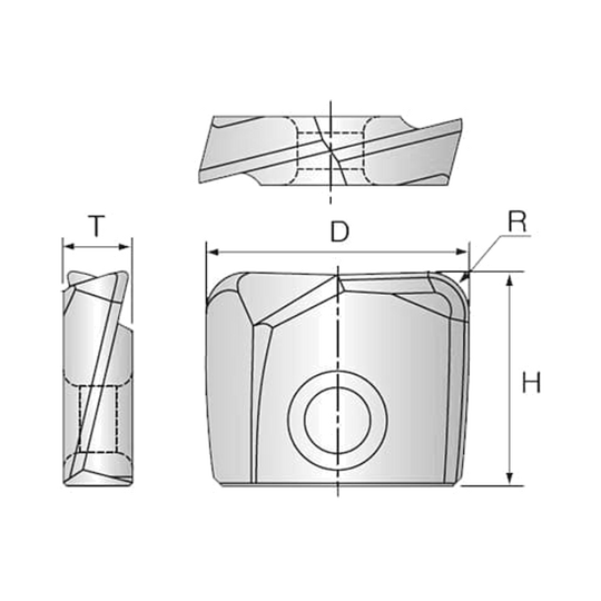 i-Xmill Corner Radius Insert for Graphite End Mill (XMR110D)