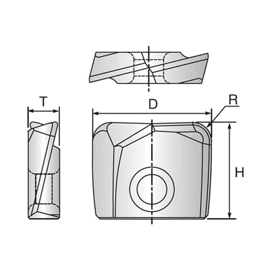 i-Xmill Corner Radius Insert for Hardened Material End Mill (XMR120C)